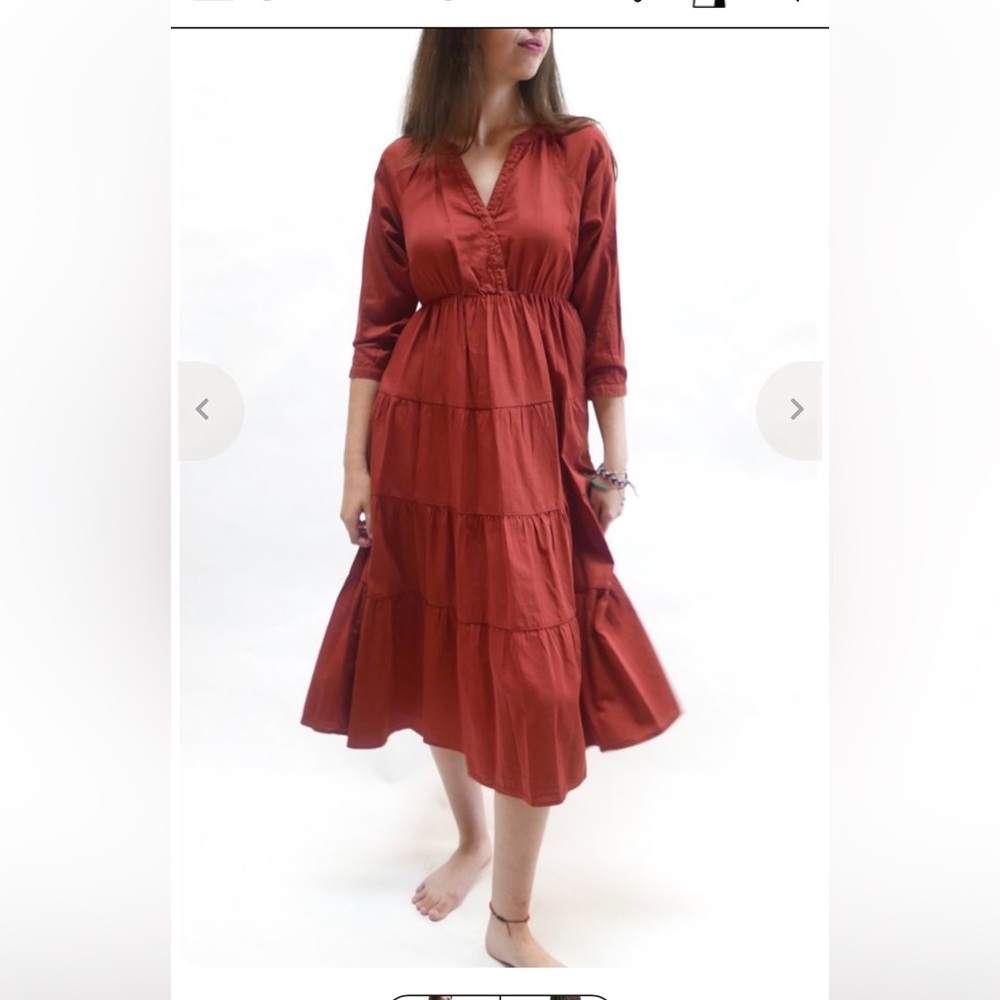 XiRENA Layne Dress in Copper Penny Rust Dress Sz medium